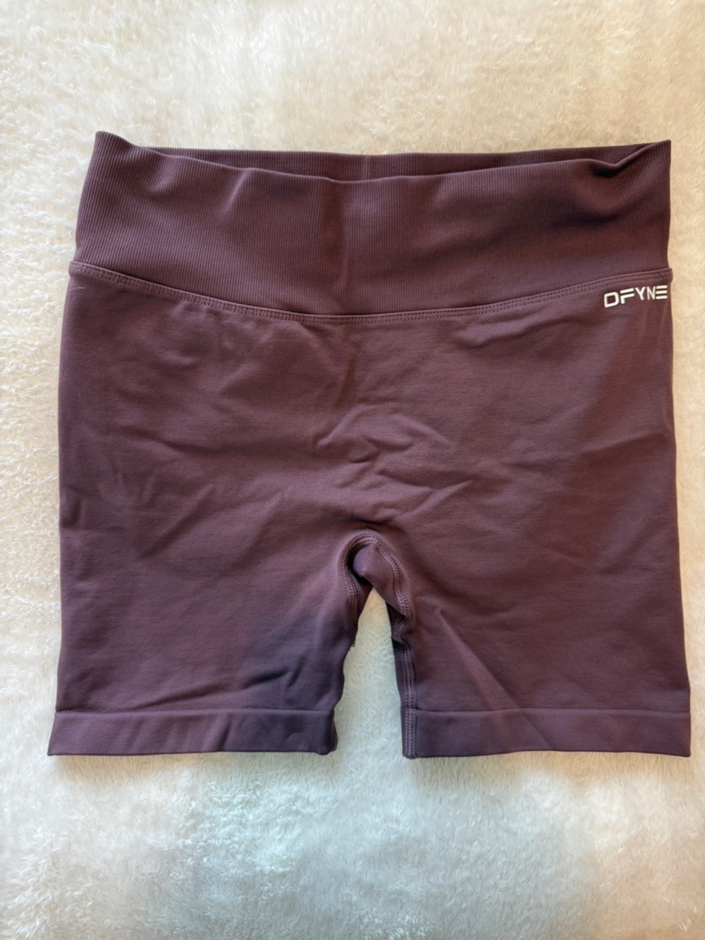 Dfyne Women’s High-Waist Bike Shorts in Deep Plum